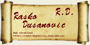 Raško Dušanović vizit kartica